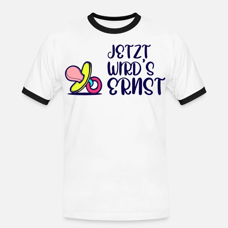 Elternschaft Eltern Geburt Statement Schwanger - Männer Kontrast-T-Shirt - Weiß/Schwarz