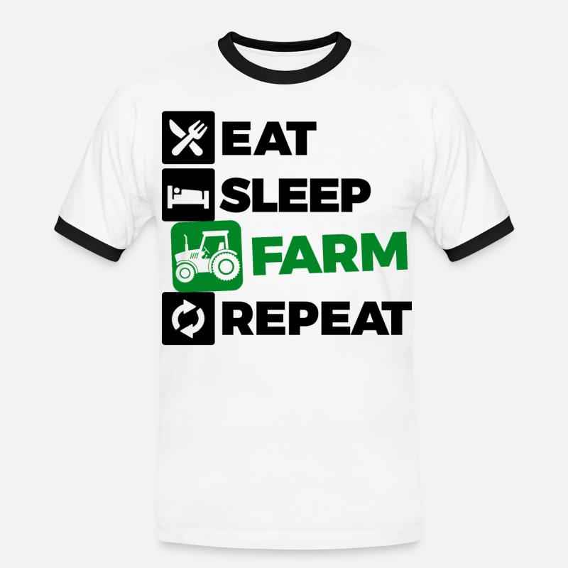 Kraftfahrzeug Traktor Statement Ackerbau Biobauer - Männer Kontrast-T-Shirt - Weiß/Schwarz