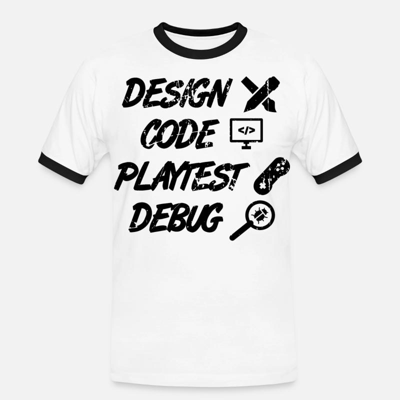 Design Code Playtest Debug - Men's Ringer Shirt - white/black