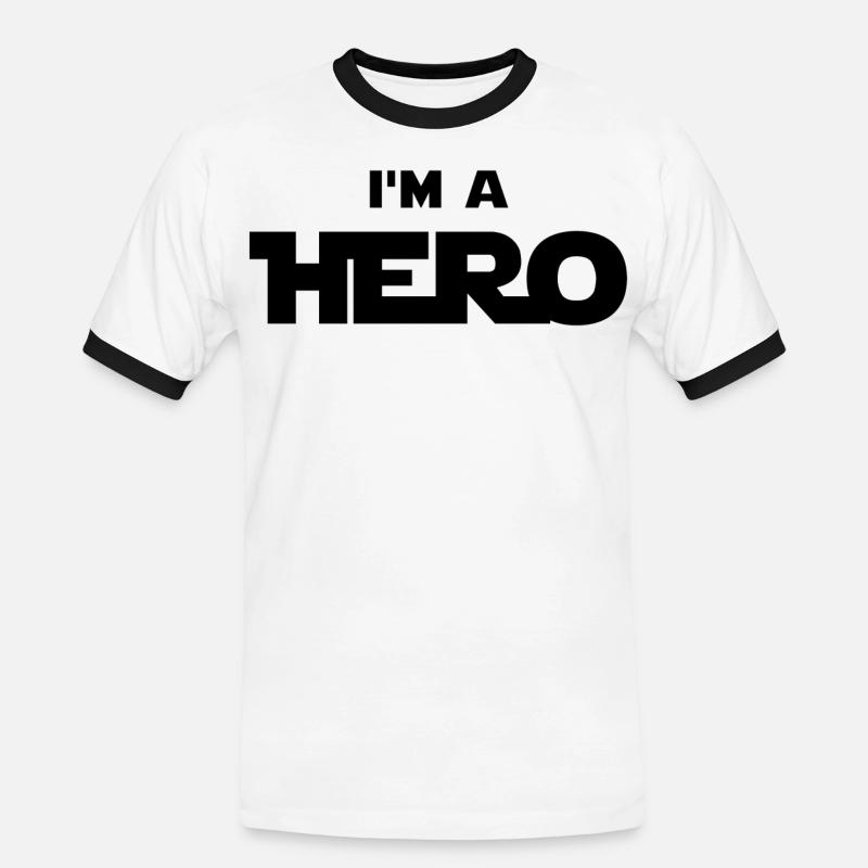 Ich bin ein Held (schwarz) - Männer Kontrast-T-Shirt - Weiß/Schwarz