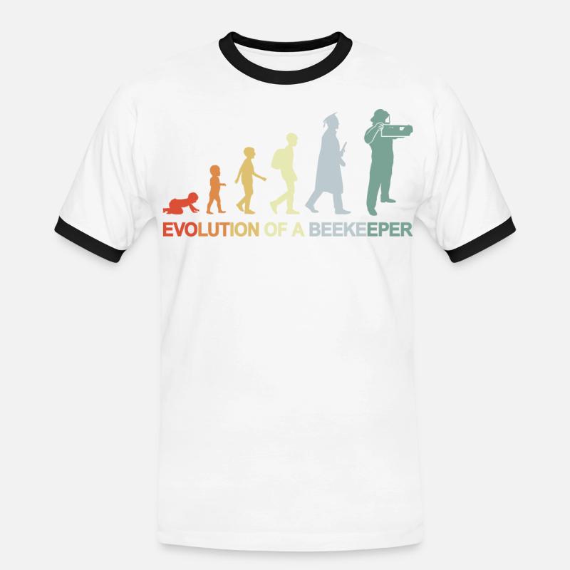 Beekeeper Evolution - Men's Ringer Shirt - white/black