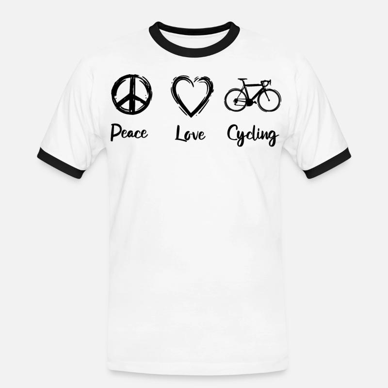 Radfahrer Routine - Männer Kontrast-T-Shirt - Weiß/Schwarz