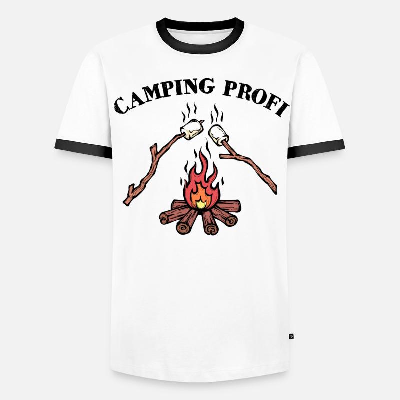 Camping Lagerfeuer Statement Wanderer Campingplatz - Männer Kontrast-T-Shirt - Weiß/Schwarz