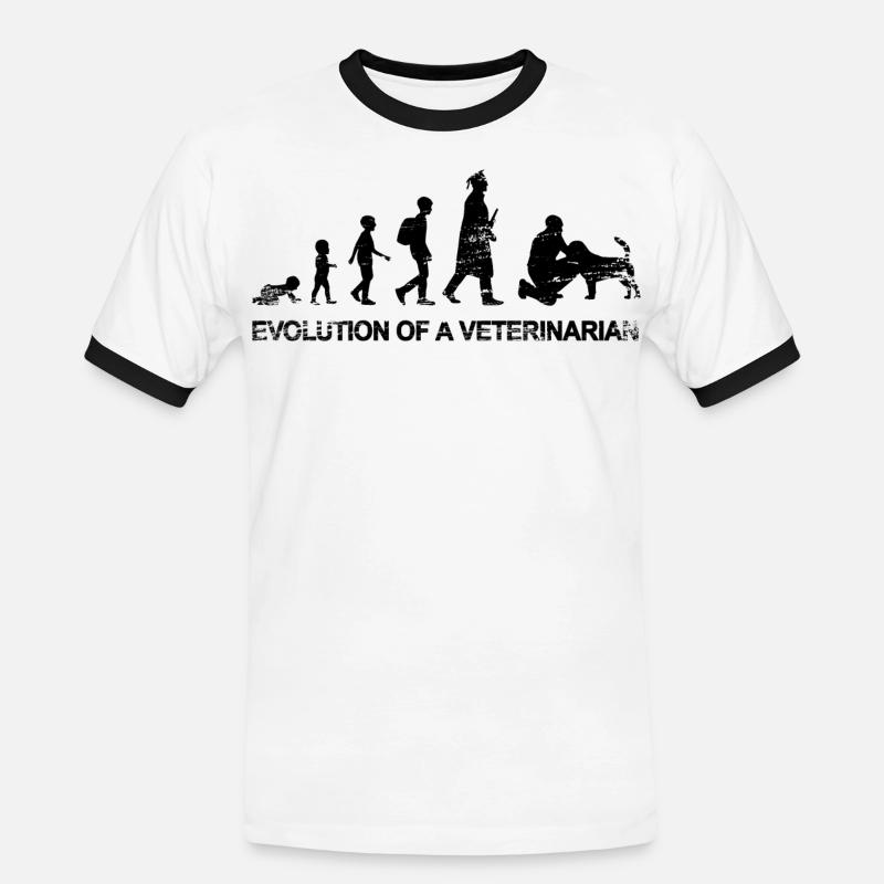 Evolution eines Tierarztes - Männer Kontrast-T-Shirt - Weiß/Schwarz