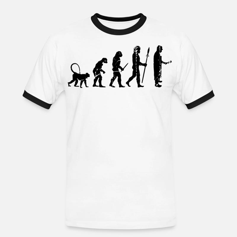 Fleischer Evolution - Men's Ringer Shirt - white/black