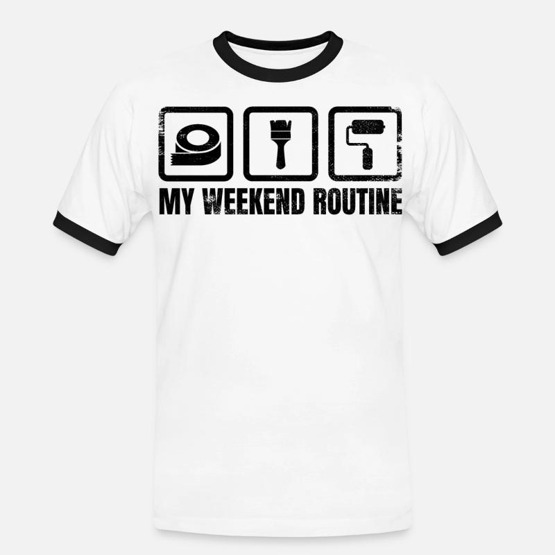 Painter Weekend Routine - Men's Ringer Shirt - white/black