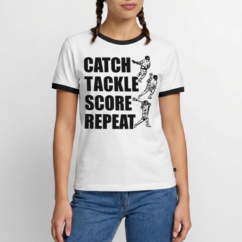 Attraper, plaquer, pointer, répéter T-shirt contrasté Homme