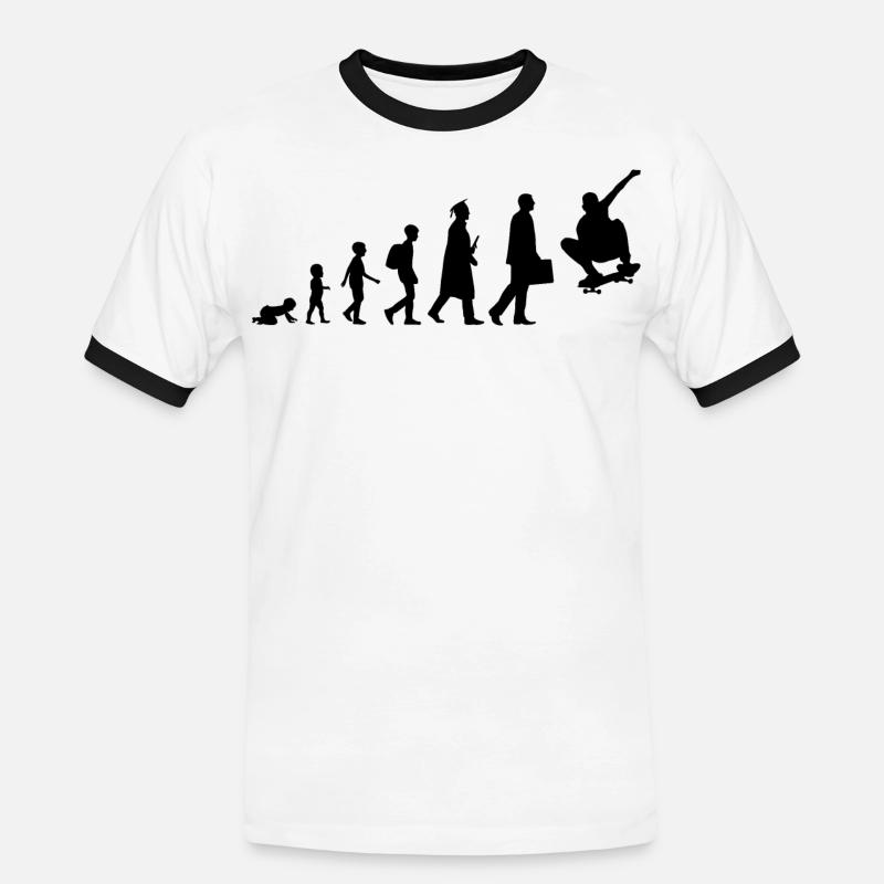 Skateboarder Evolution - Men's Ringer Shirt - white/black