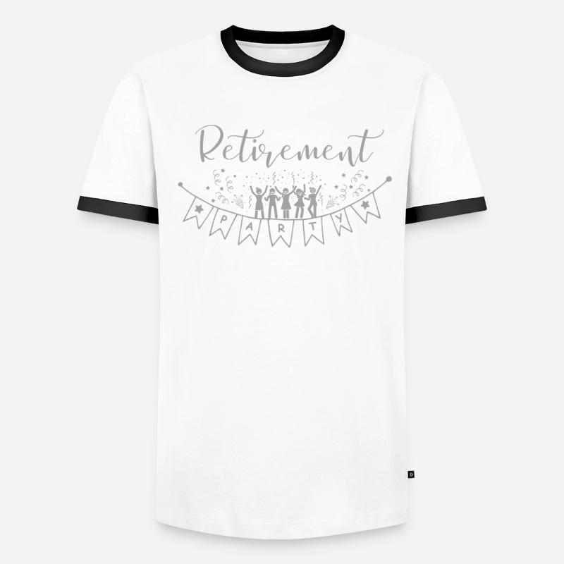 Hyvää eläkejuhlaa Hei eläke. - Miesten kontrastipaita - valkoinen/musta