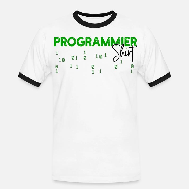 Programmeur Développeur Code Statement Scripting - T-shirt contrasté Homme - blanc/noir
