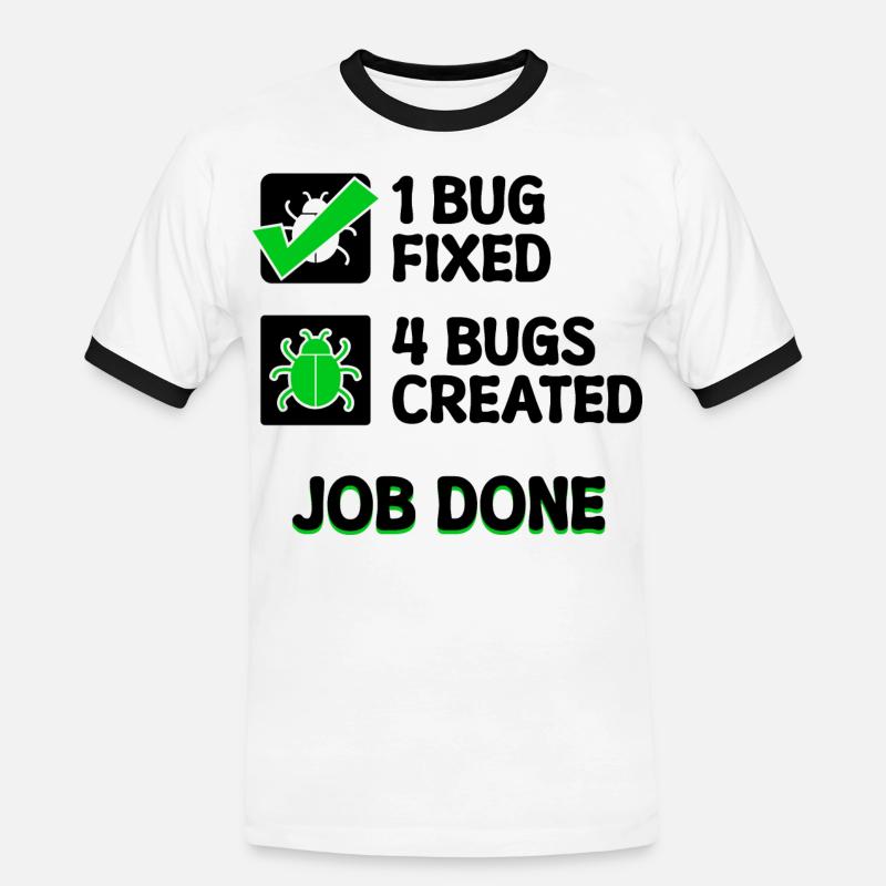 Programmierer Developer Bugfixing Bugs Skripting - Männer Kontrast-T-Shirt - Weiß/Schwarz