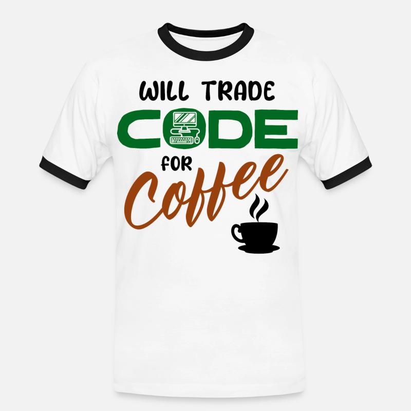 Code Statement Developer Computerfreak Informatik - Men's Ringer Shirt - white/black