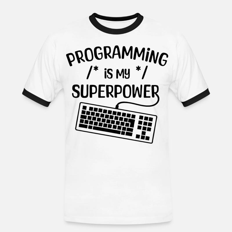 Computer Freak Statement Developer Programmer - Men's Ringer Shirt - white/black