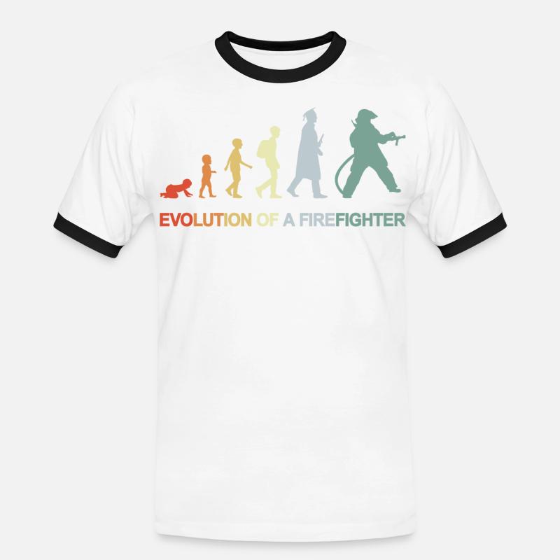 Firefighter Evolution - Men's Ringer Shirt - white/black