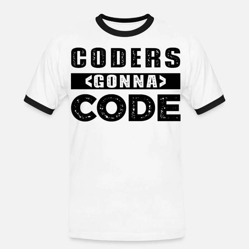 Coders Gonna Code - Männer Kontrast-T-Shirt - Weiß/Schwarz