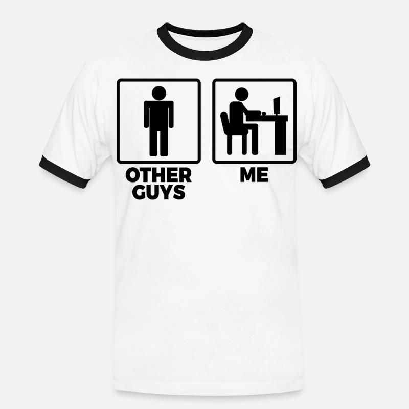 Andere Programmierer und ich - Männer Kontrast-T-Shirt - Weiß/Schwarz