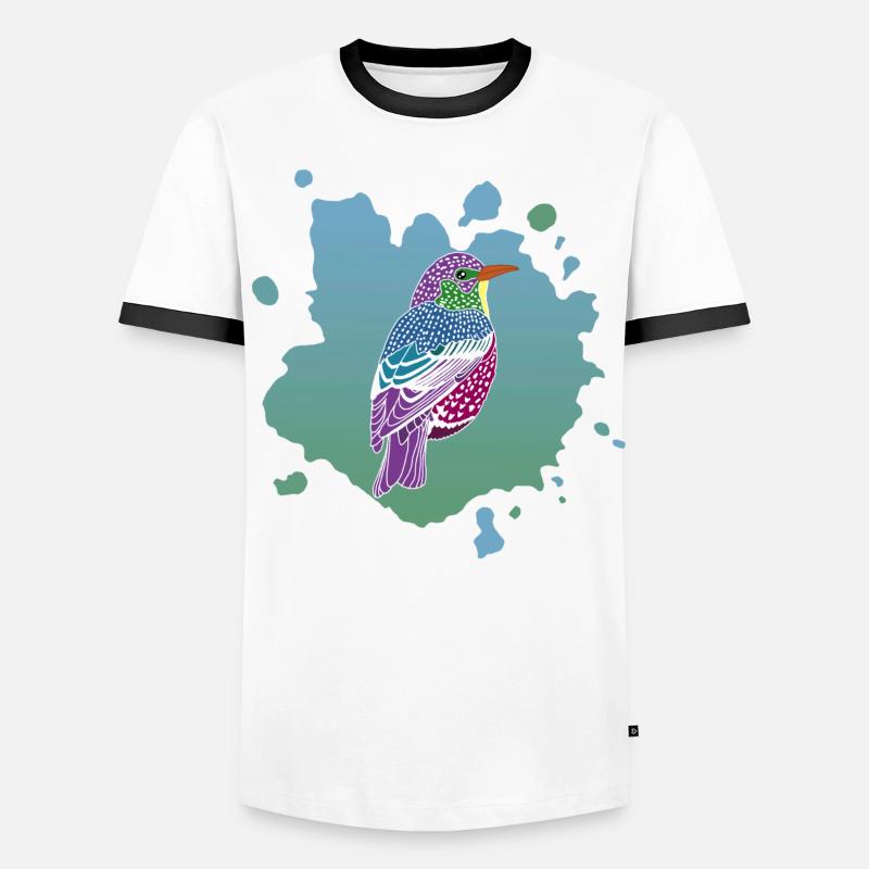 Traum von einem Vogel - Männer Kontrast-T-Shirt - Weiß/Schwarz