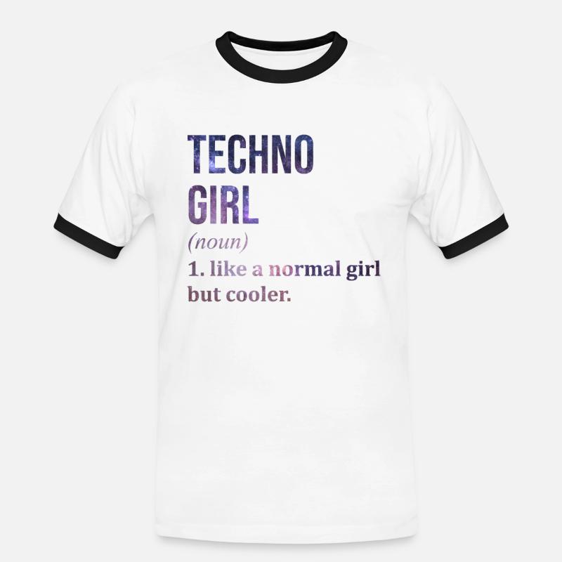 Techno Techno Techno - Männer Kontrast-T-Shirt - Weiß/Schwarz