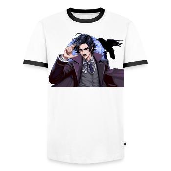Night magician in the moonlight - Men's Ringer Shirt - white/black - Front - AI Model Female 172 light (172cm) & AI Model Male 178 dark (178cm)