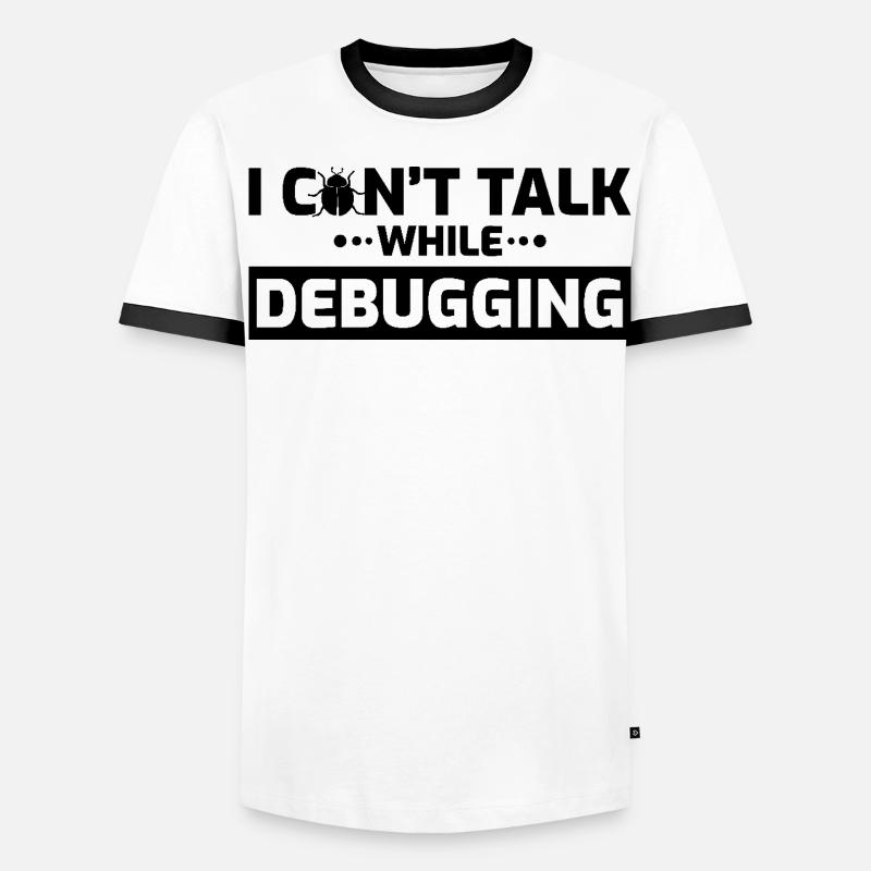 Ich kann beim Debuggen nicht sprechen - Männer Kontrast-T-Shirt - Weiß/Schwarz