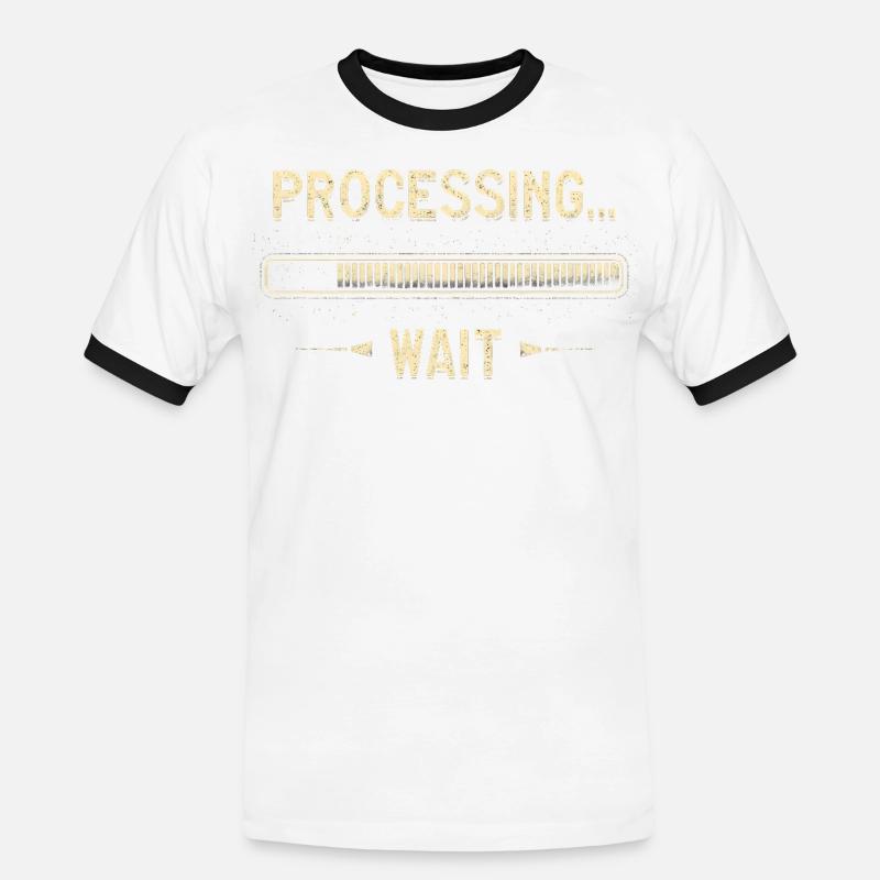 Processing... Please Wait - Männer Kontrast-T-Shirt - Weiß/Schwarz