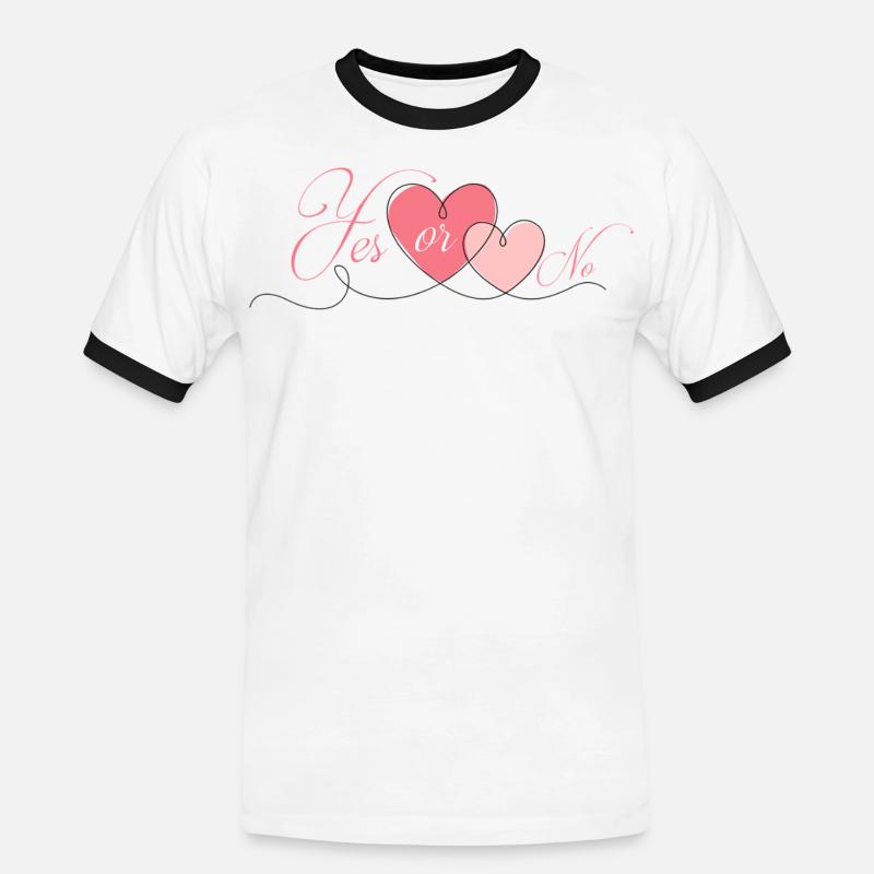 JA ODER NEIN - Männer Kontrast-T-Shirt - Weiß/Schwarz