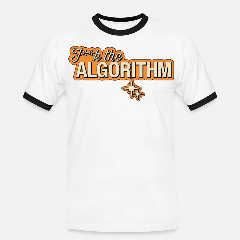 Fk the Algorithm – Digitale Rebellion - Männer Kontrast-T-Shirt - Weiß/Schwarz