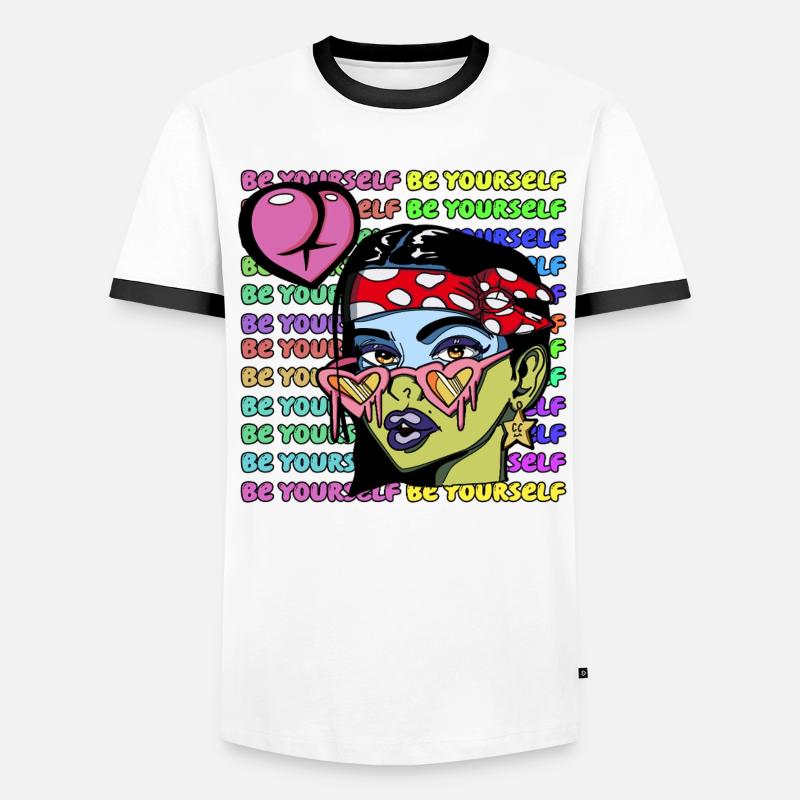 Seien Sie Sie selbst - Männer Kontrast-T-Shirt - Weiß/Schwarz