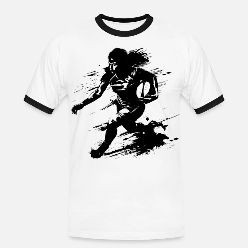 Rugby Player - Men's Ringer Shirt - white/black