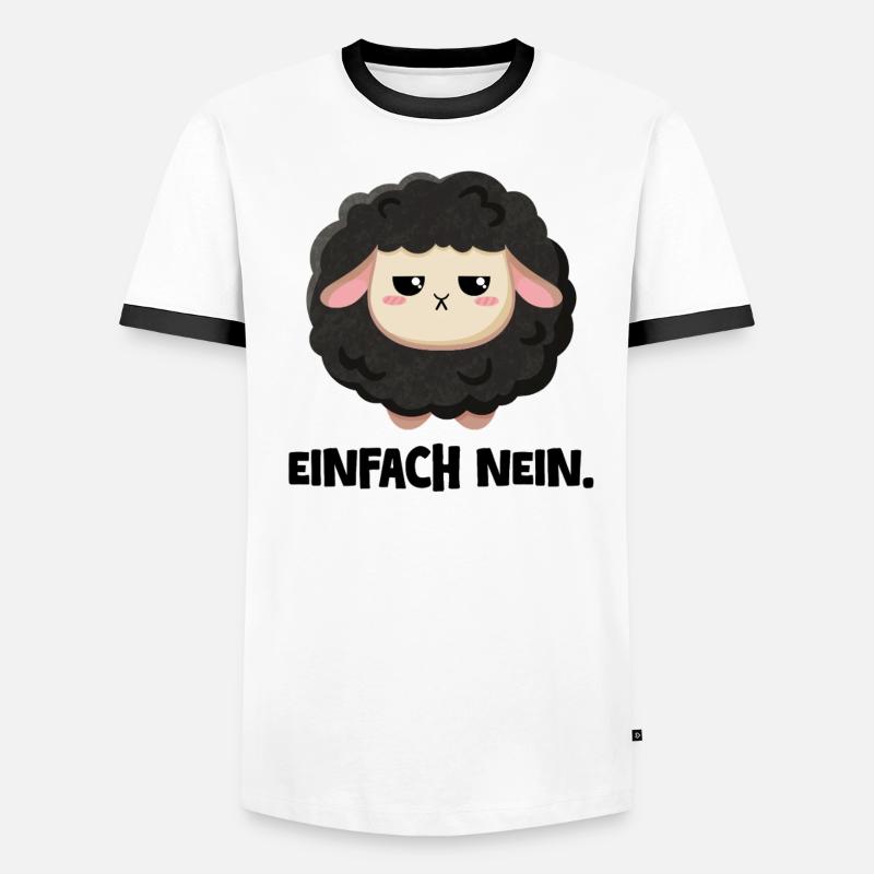 Grumpy Schaf Einfach nein - Männer Kontrast-T-Shirt - Weiß/Schwarz