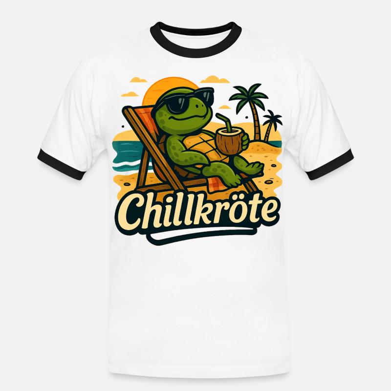Chill toad - just take it slow - Men's Ringer Shirt - white/black
