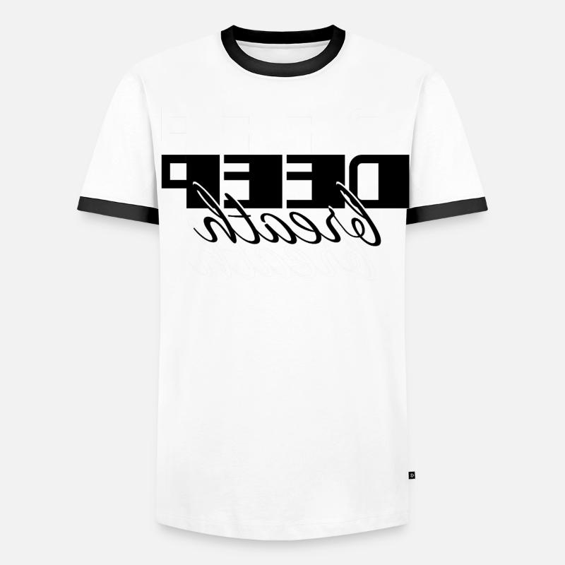 Deep Breath Elegantes Selbstfürsorge-Skriptdesign - Männer Kontrast-T-Shirt - Weiß/Schwarz