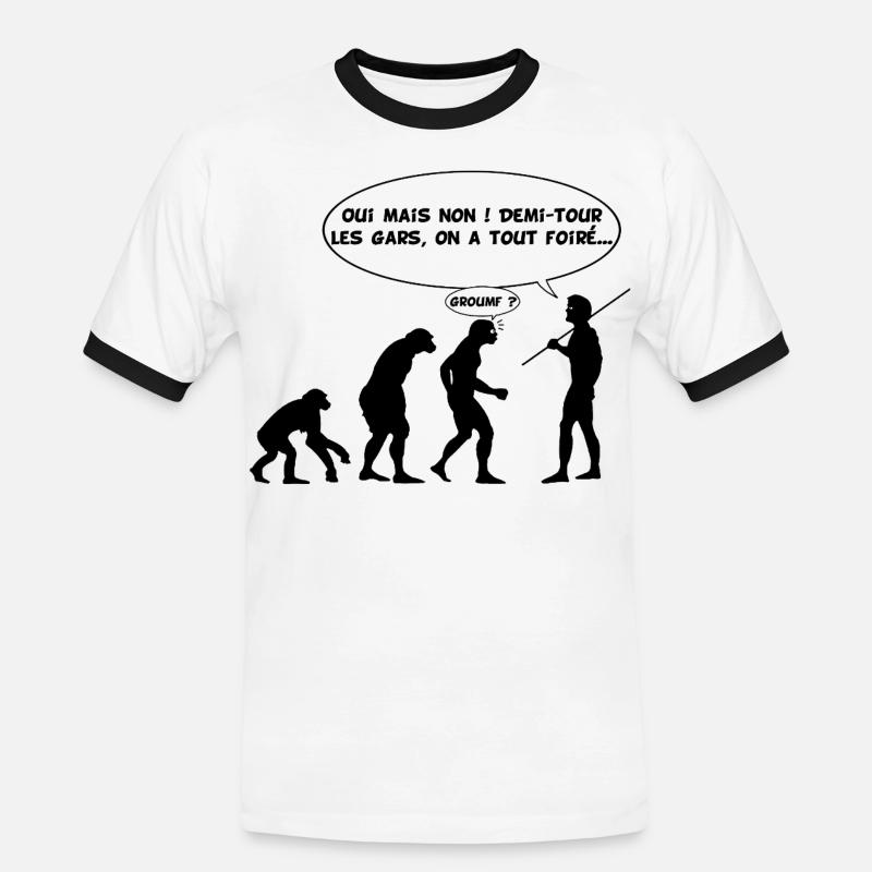 Evolution error (black) - Men's Ringer Shirt - white/black