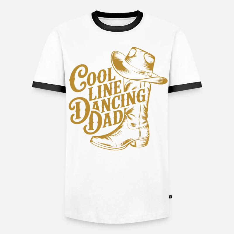 Line dance dad cool dancing dad - Men's Ringer Shirt - white/black