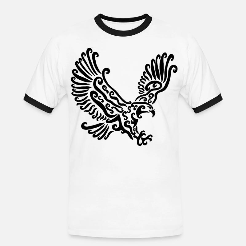 Black Eagle - Men's Ringer Shirt - white/black