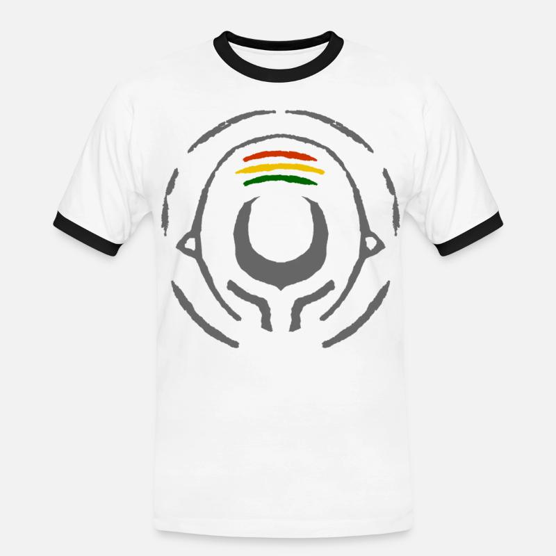 Abstract Reggae Circle Pattern - Men's Ringer Shirt - white/black