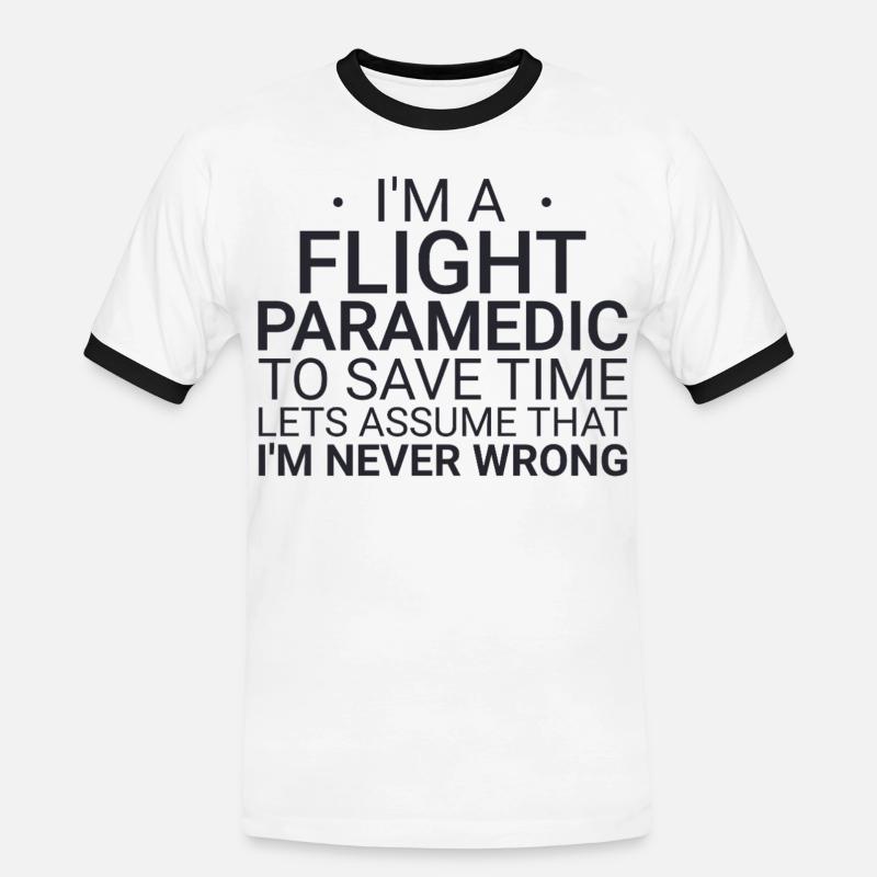 Flight Paramedic Never Wrong Luftrettung - Männer Kontrast-T-Shirt - Weiß/Schwarz