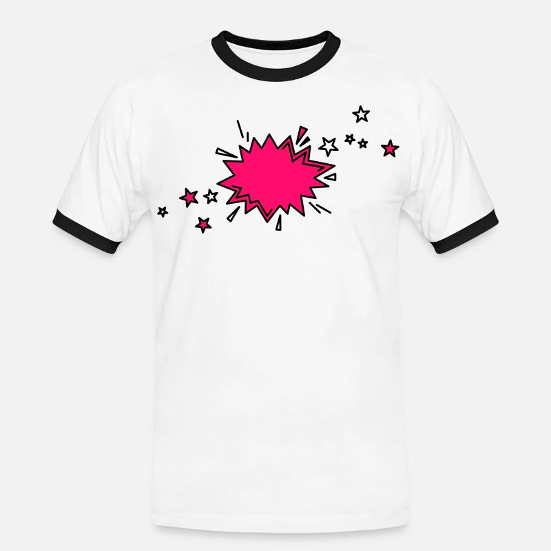 Comic Element in schwarz und pink - Männer Kontrast-T-Shirt - Weiß/Schwarz