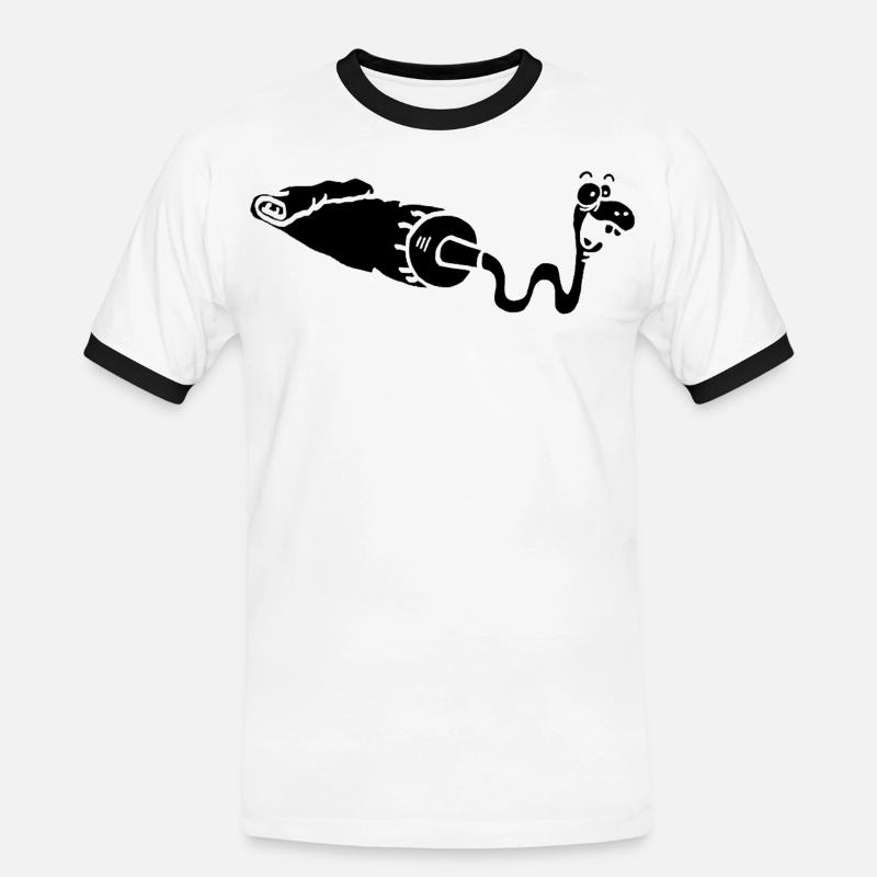 Gouache oder schwarze Schlange? - Männer Kontrast-T-Shirt - Weiß/Schwarz