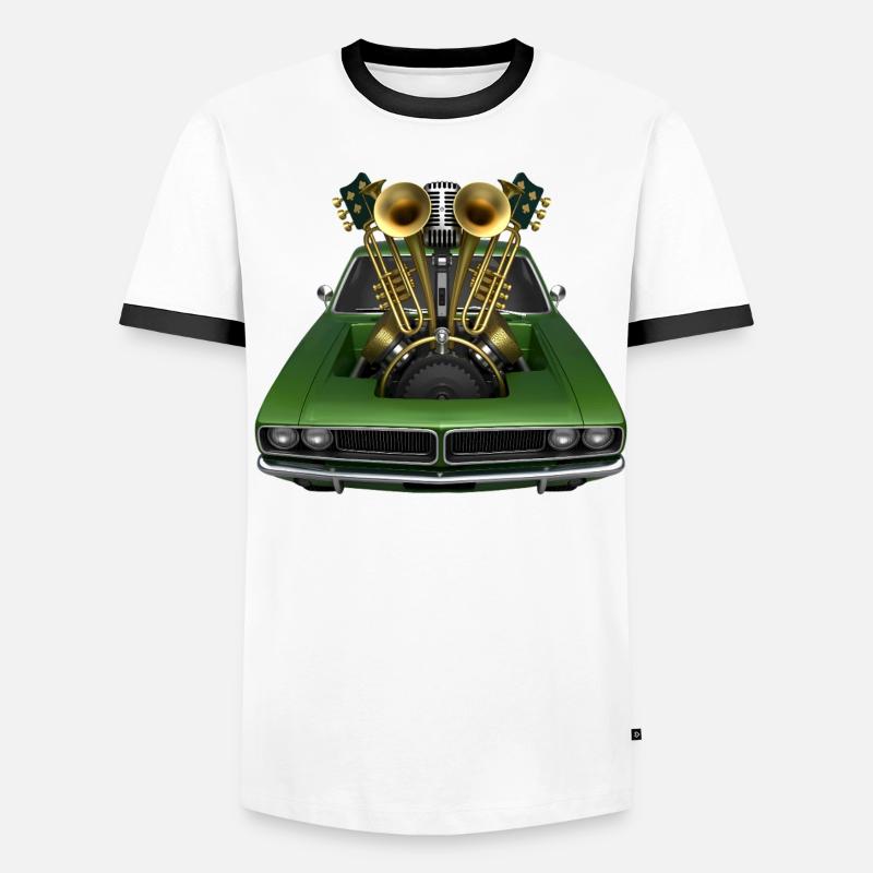 BRASS BAND - suono e visione - Maglietta Contrast da uomo - bianco/nero