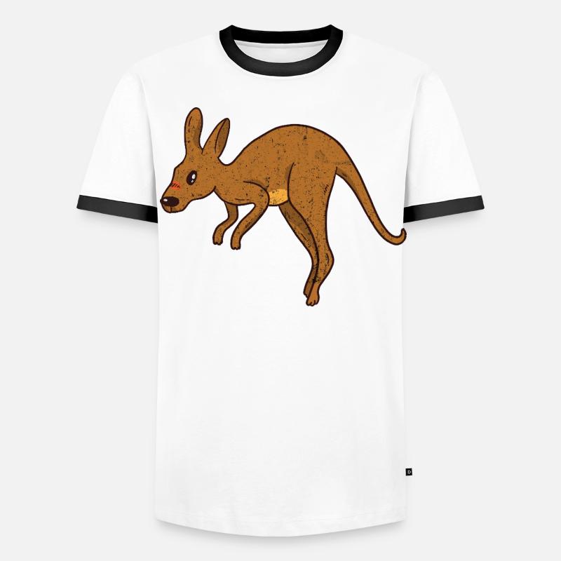 Kangaroo Vintage Rust Texture - Men's Ringer Shirt - white/black