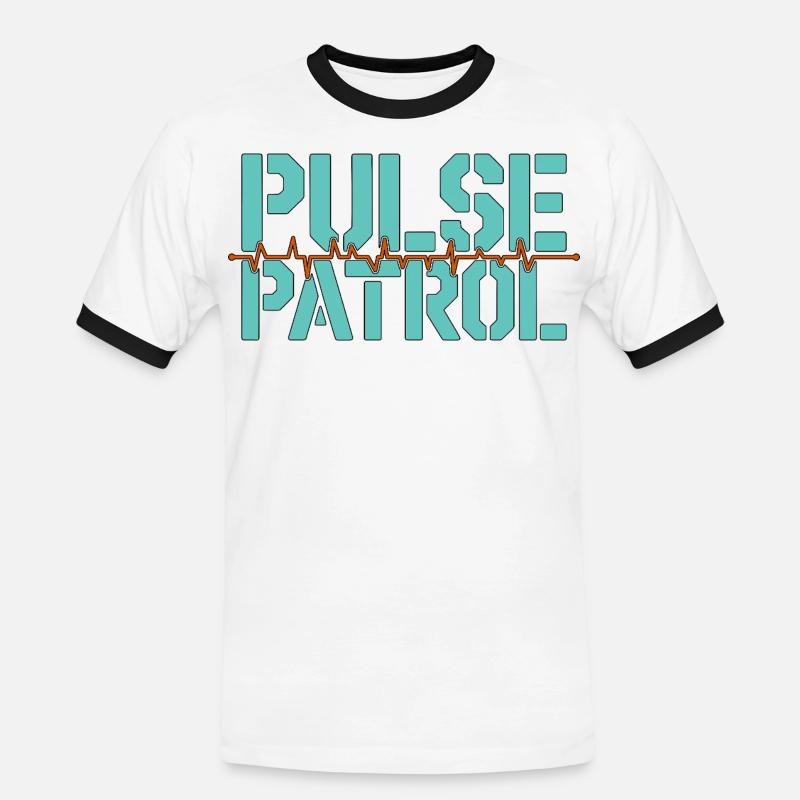 Cardiac Tech Pulse Patrol Pacemaker Technician - Men's Ringer Shirt - white/black