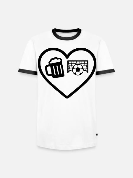 Herzkalziumbier - Männer Kontrast-T-Shirt - Weiß/Schwarz