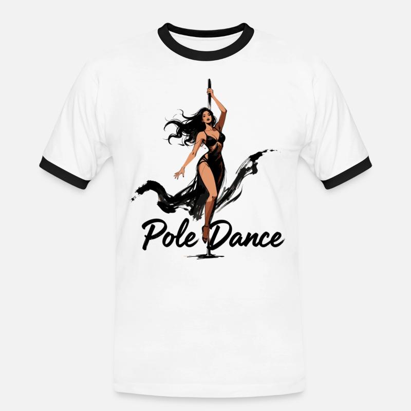 Pole Dance Poledancerin ästhetisch Geschenk - Männer Kontrast-T-Shirt - Weiß/Schwarz