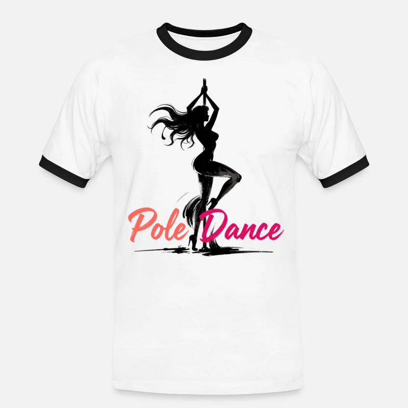 Pole Dance Poledancerin ästhetisch Geschenk - Männer Kontrast-T-Shirt - Weiß/Schwarz