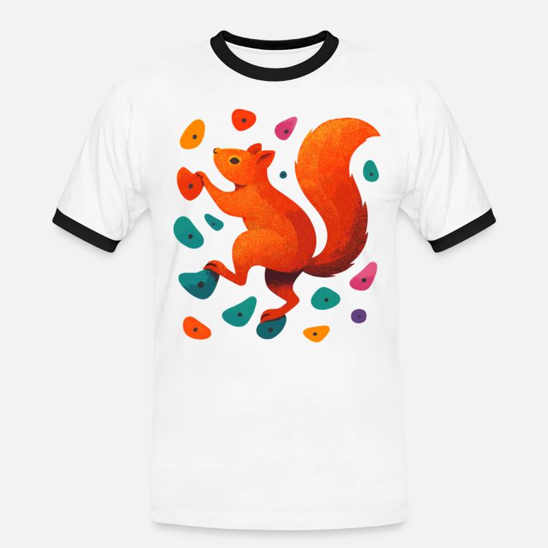 Bouldern Eichhörnchen Klettern Motivation Geschenk - Männer Kontrast-T-Shirt - Weiß/Schwarz