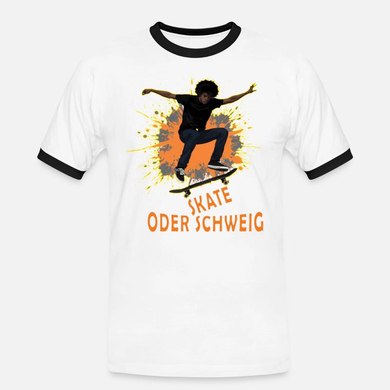 Skate Oder Schweig Splash - Männer Kontrast-T-Shirt - Weiß/Schwarz