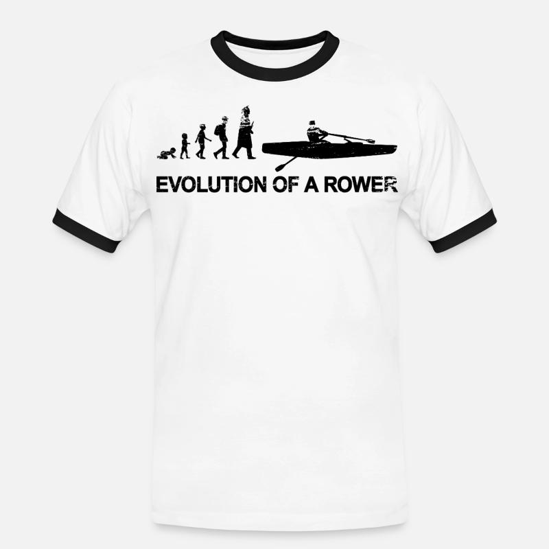 Ruderer Evolution - Männer Kontrast-T-Shirt - Weiß/Schwarz
