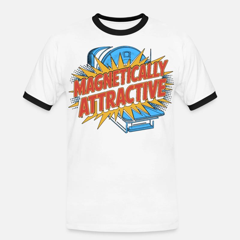 MRI Tech Magnetically Attractive MRI Technologist - Männer Kontrast-T-Shirt - Weiß/Schwarz