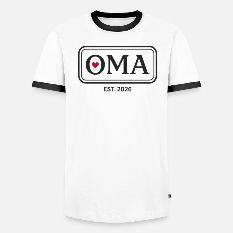 OMA EST. 2026 Stolze Großmutter Ankündigung - Männer Kontrast-T-Shirt - Weiß/Schwarz